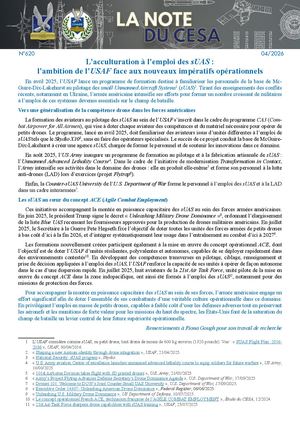 LA NOTE DU CESA N°620 - L’acculturation à l’emploi des sUAS : l’ambition de l’USAF face aux nouveaux impératifs opérationnels
