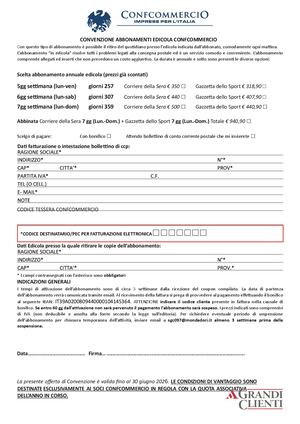 Modulo Gazzetta Sport E Corriere Della Sera