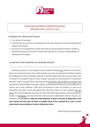 Francais Concours FI Académie 1 Pdf