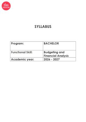 B2S3 Budgeting And Financial Analysis 2627