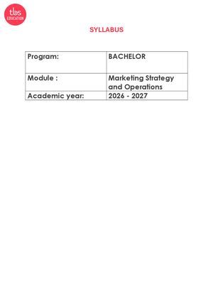 B2S3 Marketing Strategy And Operations 2627