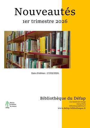 Liste des nouveautés 1er trimestre 2026