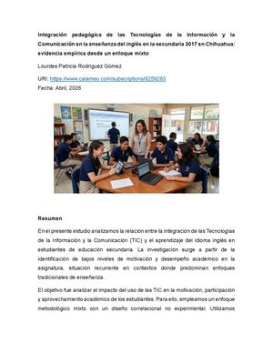 Integración Pedagógica De Las Tecnologías De La Información Y La Comunicación En La Enseñanza Del Inglés En Secundaria