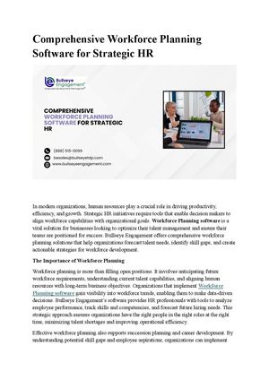 Comprehensive Workforce Planning Software For Strategic Hr