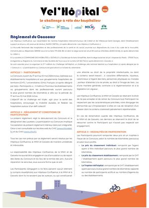 Règlement Vel'hopital 2026