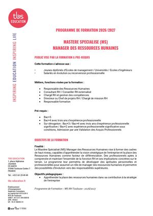 Calaméo - MS RH - PROGRAMME DE FORMATION 2026 2027