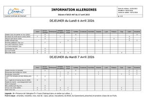 Allergènes Morambert