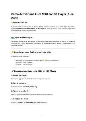 Cómo Activar Lista M3U en IBO Player 2026