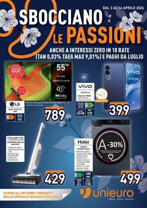 Volantino Unieuro Dal 03 Al 16 Aprile 2026