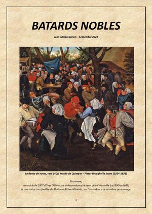 Bâtards nobles. Jean de La Vieuxville, Adelice de Kergroadez