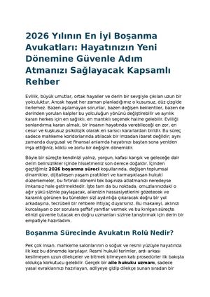 2026 Yılının En İyi Boşanma Avukatları