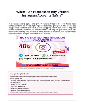 Where Can Businesses Buy Verified Instagram Accounts Safely