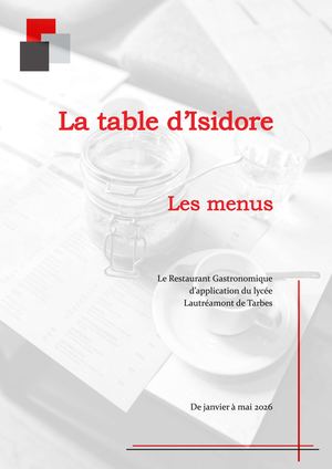 Menus Ra Janv à Mai 2026 Corrigé