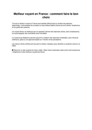 Meilleur Voyant France (1)