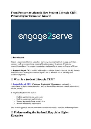 Student Lifecycle Crm
