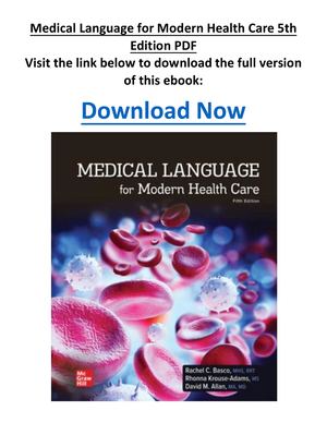 Medical Language For Modern Health Care 5th Edition PDF