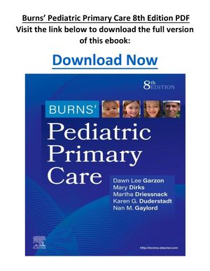 Burns’ Pediatric Primary Care 8th Edition PDF