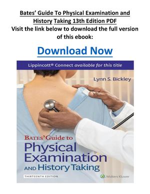 Bates’ Guide To Physical Examination And History Taking 13th Edition PDF