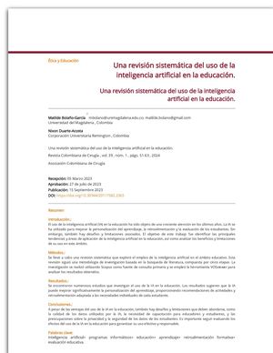 Una Revisión Sistemática Del Uso De La Inteligencia Artificial En La Educación