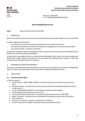 Note D'information N°57 2025 - Séjour à Rome Du 22 Au 25 Avril 2026 V1