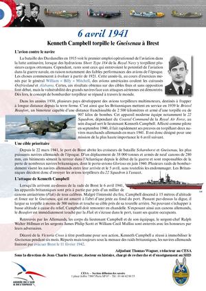 1941 04 06 Kenneth Campbell Torpille Gneisenau
