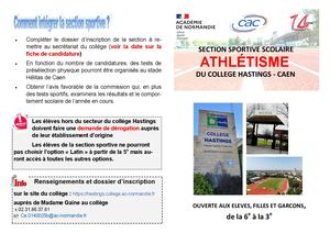 Plaquette Section Athle