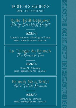MENU BRUNCH by Hilton Hotel Tahiti (Moevai - HHT)