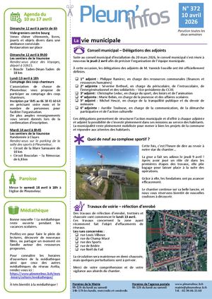 Pleum'infos du 10 avril 2026
