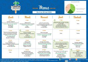 Menus restaurants scolaires mai 2026