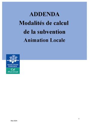 Addenda Animation Locale Mai 2024