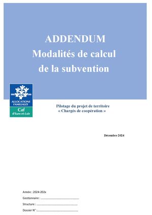 Addendum Chargés De Coopération  Décembre 2024