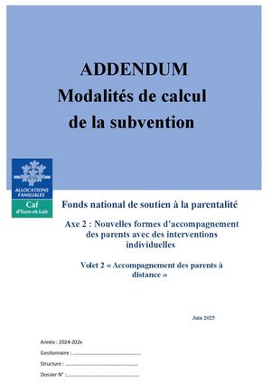 Addendum Fnp Axe 2 Volet 2 Accompagnement  Des Parents à Distance  Juin 2025