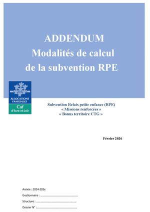 Addendum Rpe Février 2026