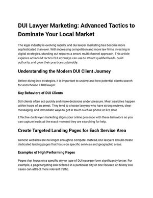 DUI Lawyer Marketing_ Advanced Tactics To Dominate Your Local Market