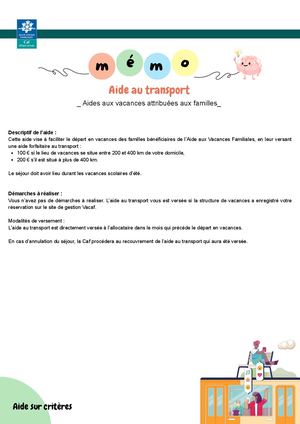 Aide Au Transport