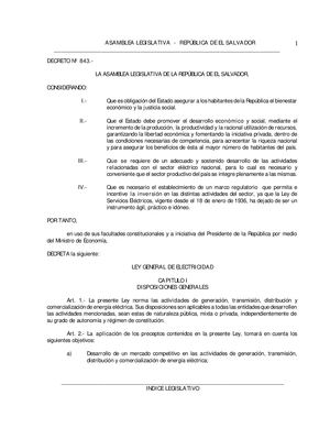 Ley General De Electricidad