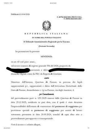 Avv Fabio Loscerbo Tar Toscana - Conversione della protezione speciale e disciplina transitoria: il TAR Toscana chiarisce i limiti del Decreto Cutro