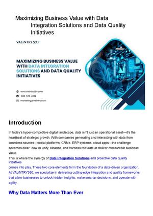 Maximizing Business Value With Data Integration Solutions And Data Quality Initiatives
