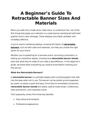 A Beginner’s Guide To Retractable Banner Sizes And Materials