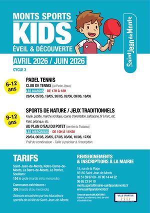 MONTS SPORTS KIDS Avril-Juin 2026