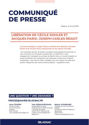 2026 04 13 CP Libération De Cécile Kohler Et Jacques Paris Joseph Carles Réagit