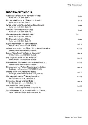 Pressespiegel 20260414