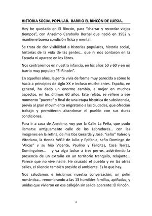 Relato Barrio El Rincón de Luesia
