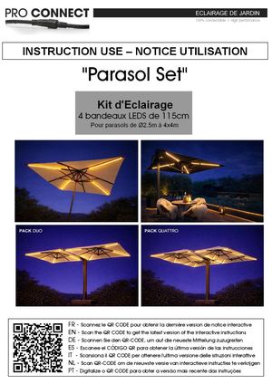 1014 Parasol SET - 4 x SIlicon LED 120 cm