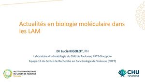RR LAM Ouest 2026 : Actualités En Biologie Moléculaire Dans Les Lam Dr Rigolot Lucie