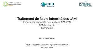 RR LAM Ouest 2026 : Traitement De Faible Intensité Des Lam Dr Bertoli Sarah
