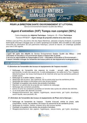 Annonce Agent entretien 50%