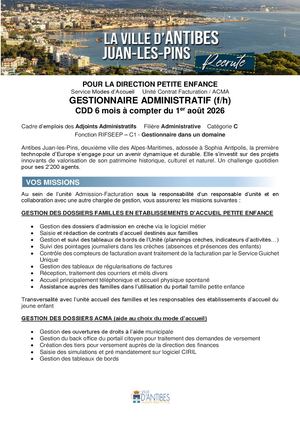 Annonce gestionnaire administratif