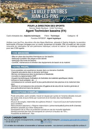 Annonce technicien bassins