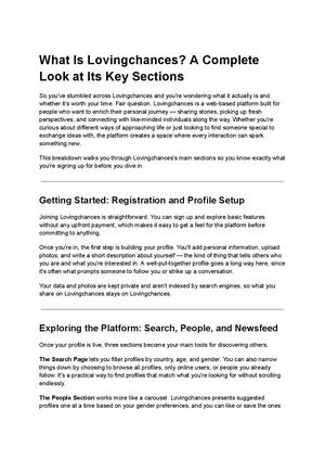 What Is Lovingchances A Complete Look At Its Key Sections
